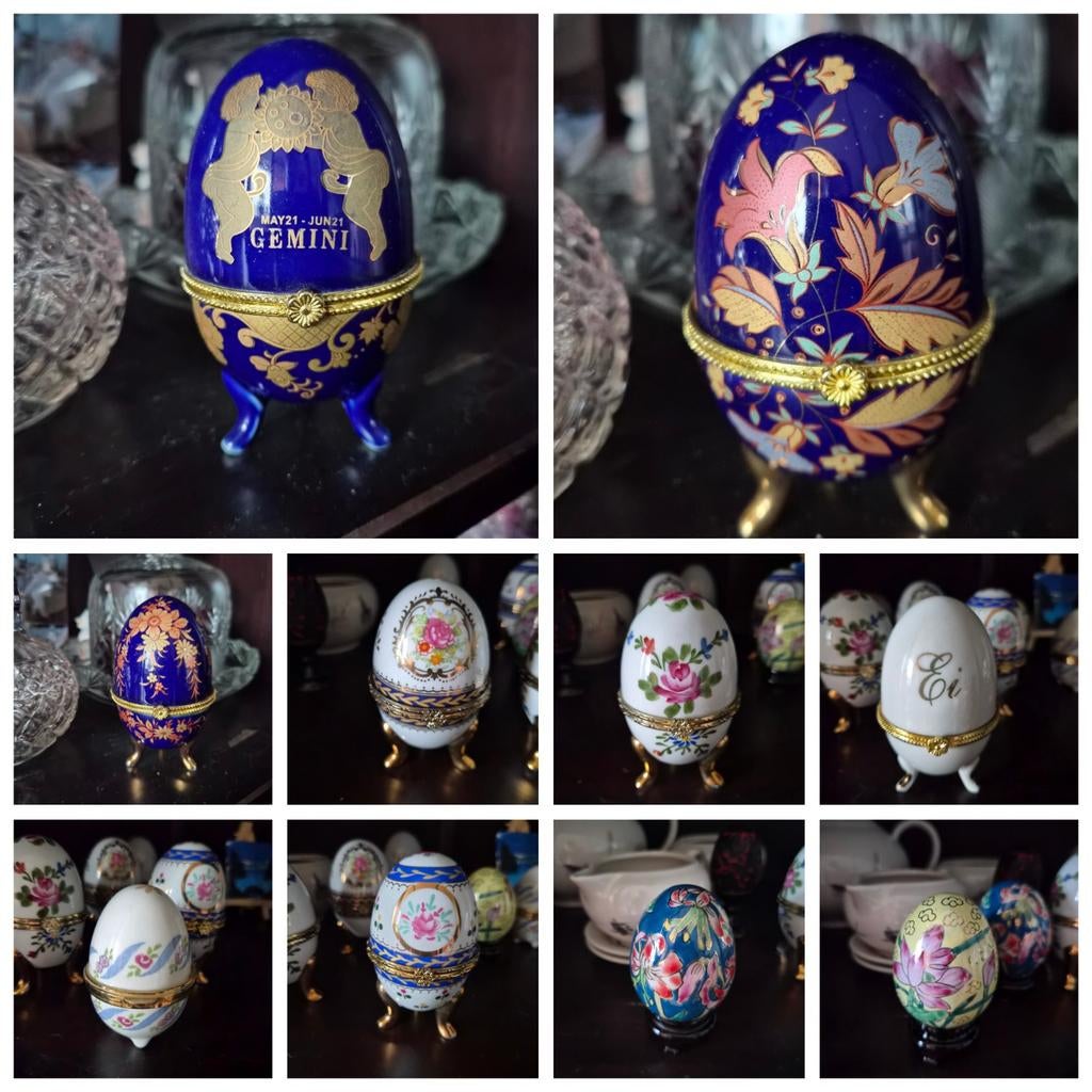 Fabergé Stijl Eieren & Bakje, Antiek en Kunst, Antiek | Porselein, Ophalen