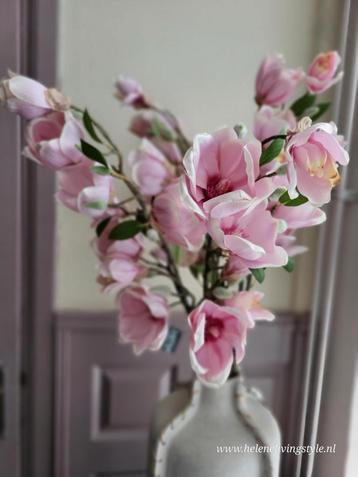 Kunsttak Magnolia Roze – 98 cm | 15 Bloemen & Knoppen beschikbaar voor biedingen