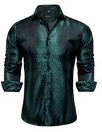 Heren donkergroen zijden overhemd met lange mouwen, Kleding | Heren, Ophalen of Verzenden, Nieuw, Groen