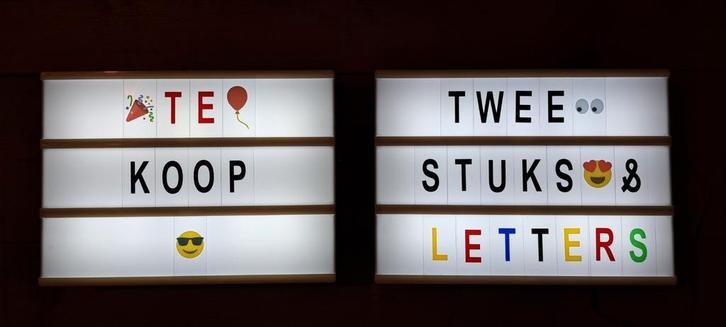 Twee letterbakken met verlichting, Huis en Inrichting, Lampen | Overige, Zo goed als nieuw, Ophalen of Verzenden