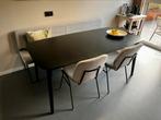Zwarte eettafel uitschuifbaar 180/220 breedte, Huis en Inrichting, Tafels | Eettafels, Ophalen, 50 tot 100 cm, Zo goed als nieuw