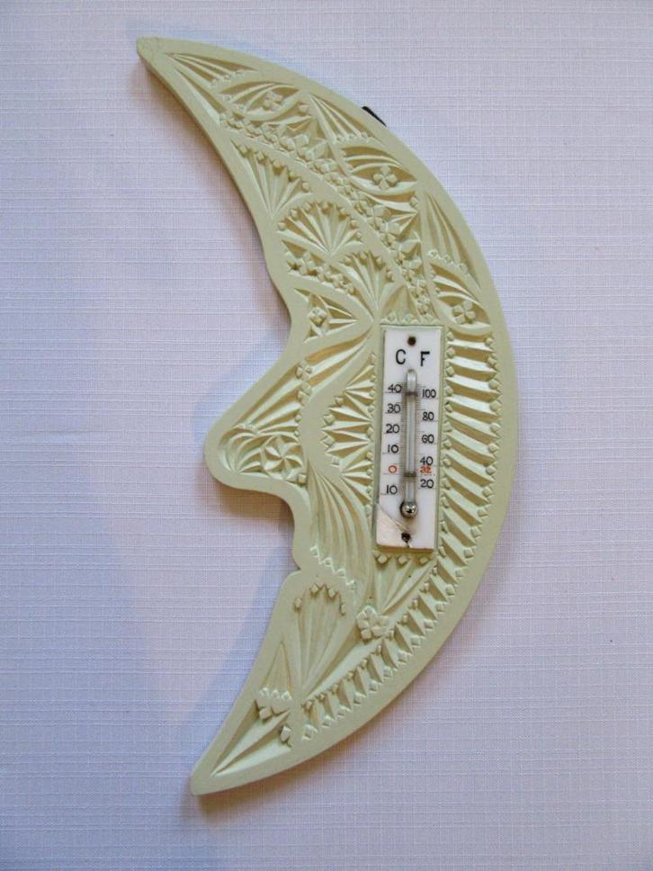 1928 friese kerfsnede maan thermometer houtsnijwerk, Antiek en Kunst, Antiek | Gereedschap en Instrumenten, Verzenden