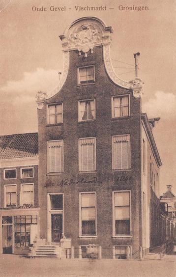 16815 Groningen Oude gevel Vischmarkt oude fotokaart beschikbaar voor biedingen