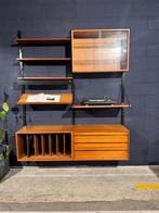 Poul Cadovius by Royal system vintage modulair wandsysteem, Gebruikt, 200 cm of meer, Glas, 150 tot 200 cm