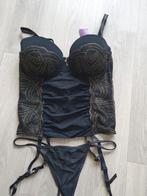 Sexy Besired Bustier Setje - Maat XL, Besired, Verzenden, Zwart, Setje