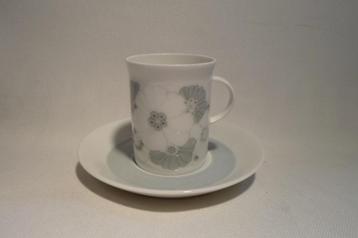 Rosenthal Studio Linie Kop & Schotel Wit Grijs Bloemen beschikbaar voor biedingen