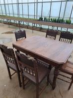 Antieke tafel met stoelen, Antiek en Kunst, Antiek | Meubels | Tafels, Ophalen