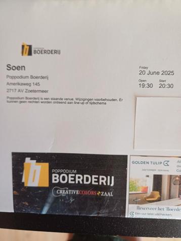 Soen Ticket 1x beschikbaar voor biedingen