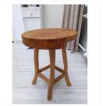 teak houten kruk met destroy-look, Ophalen, Gebruikt, Hout