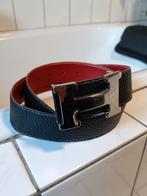 Hermès Riem 90cm (36inch) - Zwart/Rood - Zilver kleurig Logo, Minder dan 95 cm, Ophalen of Verzenden, Hermes, Gedragen