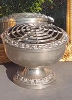 Verzilverde rozenbowl/  Bloemenhouder/Vaas, Antiek en Kunst, Antiek | Goud en Zilver, Ophalen of Verzenden