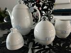 Rosenthal koffie serviesje, wit met licht blauwe banen, Ophalen of Verzenden, Zo goed als nieuw, Wit, Minder dan 50 cm
