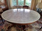 Marmeren tafel met teakhouten onderstel en 4 Regency stoelen, Antiek en Kunst, Ophalen