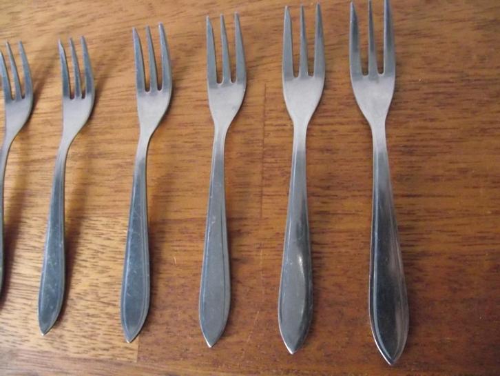 10 puntfilet taartvorkje Nieuwpoort Classique inox 12cm p st, Antiek en Kunst, Antiek | Bestek, Ophalen of Verzenden
