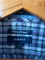 GANT paars blauw wit geruit overhemd mt S, Halswijdte 38 (S) of kleiner, Paars, Ophalen of Verzenden, Zo goed als nieuw
