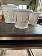 Drie overbloempotten Riviera Maison, Tuin en Terras, Ophalen, Gebruikt, Rond, Binnen