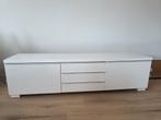 Wit hoogglans TV-meubel, Ophalen, Gebruikt, 25 tot 50 cm, 150 tot 200 cm