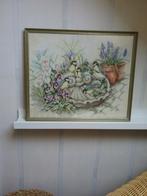 MARJOLEIN BASTIN, ingelijste geborduurde pimpelmezen, Overige materialen, Minder dan 50 cm, Ophalen of Verzenden, Zo goed als nieuw