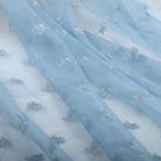 Promo! 6024) 150x100cm tule broderie lichtblauw bloemetje, Hobby en Vrije tijd, Stoffen en Lappen, Nieuw, Blauw, 30 tot 200 cm