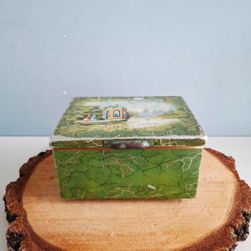 Douwe Egberts, vintage theeblik op voetjes beschikbaar voor biedingen