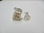 Zilveren oud RIKSJA Fiets hangertje 800 zilver, Verzenden, Zilver, Hanger