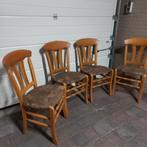 4 Eikenhouten stoelen Talens Stijlmeubelen Staphorst, Ophalen, Hout, Gebruikt, Bruin