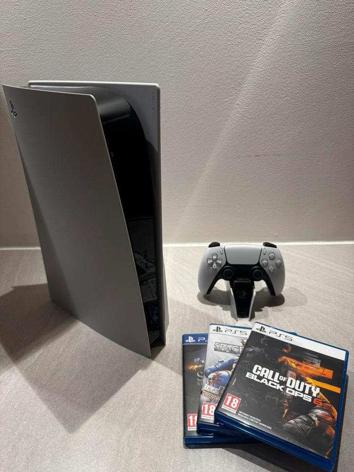 Playstation 5 Disk versie incl. charge-dock & Games, Spelcomputers en Games, Spelcomputers | Sony PlayStation 5, Zo goed als nieuw