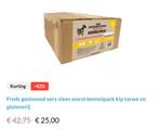 Freds Gestoomd Vers Vlees Worst Kennelpack 10x 900 gram, Ophalen of Verzenden, Hond