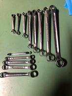 Set garage merk inch steeksleutels ringsleutels doppen, Auto diversen, Autogereedschap, Ophalen, Zo goed als nieuw