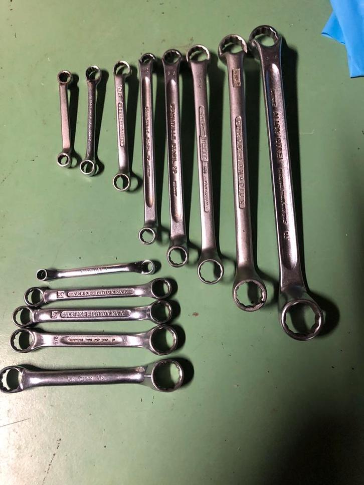 Set garage merk inch steeksleutels ringsleutels doppen, Auto diversen, Autogereedschap, Zo goed als nieuw, Ophalen