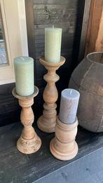Kandelaar van hout., Ophalen of Verzenden, Zo goed als nieuw, Hout, Minder dan 25 cm