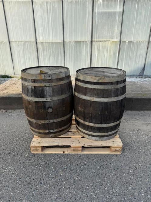Gegalvaniseerd Whiskyvat / Wijnvat / regenton 225 Liter, Tuin en Terras, Regentonnen, Zo goed als nieuw, Hout, 150 liter of meer