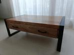 lndustriële salontafel mangohout met 2 lades, Ophalen, 100 tot 150 cm, 50 tot 100 cm, Zo goed als nieuw
