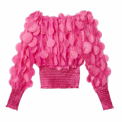 Top rounds - Roze - Maat S/M/L, Kleding | Dames, Tops, Nieuw, Maat 36 (S), Roze, Lange mouw, Ophalen of Verzenden