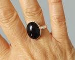 zilveren ring met natuurlijke Zwarte Onyx steen zilver 925, Sieraden, Tassen en Uiterlijk, Ringen, Nieuw, Met edelsteen, 17 tot 18