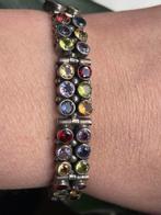 Prachtige zilveren vintagearmband met edelstenen, Ophalen, Nieuw, Zilver
