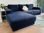 Blauwe hoekbank 3 personen chaise longue- gratis afhalen, Huis en Inrichting, Banken | Bankstellen, Ophalen of Verzenden, Gebruikt