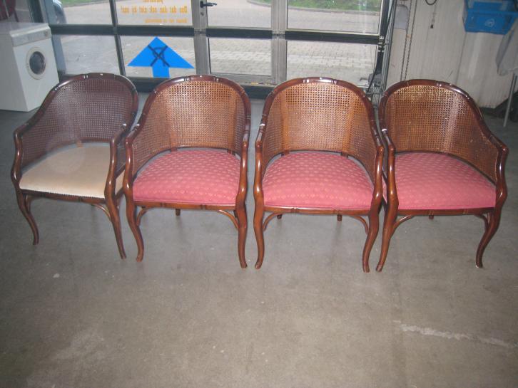 4 faux bamboo Chinese Cippendale stoelen, Huis en Inrichting, Stoelen, Gebruikt