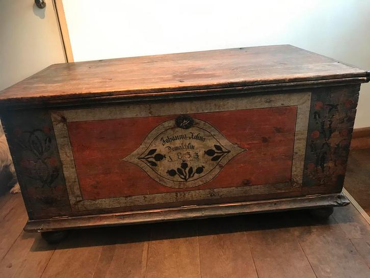 Antieke bruidskist / reiskist / dekenkist, Antiek en Kunst, Antiek | Overige Antiek, Ophalen