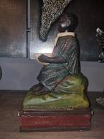 Zeldzaam antiek 19e eeuws missiespaarpot hout kopje, Ophalen of Verzenden