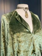 Vintage design jurk van Frans Molenaar, groen fluweel, Kleding | Dames, Jurken, Groen, Maat 38/40 (M), Ophalen of Verzenden, Onder de knie