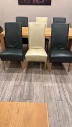 Set van 6  eetkamerstoelen, Ophalen, Gebruikt, Zwart, Leer