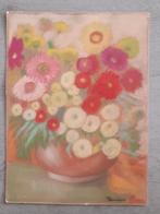 schilderij stilleven bloemen pastel gesigneerd, Ophalen of Verzenden