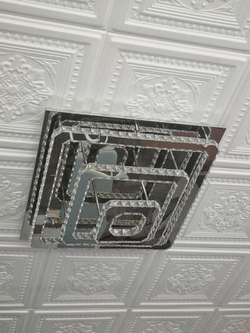 Moderne Plafondlamp met Kristallen 60x60 cm  beschikbaar voor biedingen