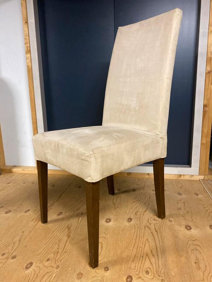 Crème Witte Eetkamerstoelen - Set van Twee, Huis en Inrichting, Stoelen, Zo goed als nieuw, Twee, Stof, Wit, Ophalen