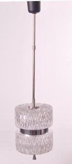 Vintage kristallen hanglampje jaren 70, Huis en Inrichting, Lampen | Hanglampen, Ophalen of Verzenden, Gebruikt, Glas, 50 tot 75 cm