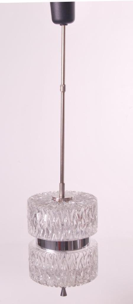 Vintage kristallen hanglampje jaren 70, Huis en Inrichting, Lampen | Hanglampen, Gebruikt, 50 tot 75 cm, Glas, Kunststof, Metaal