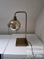 Tafellamp goud met glazen bol light en living, Minder dan 50 cm, Metaal, Zo goed als nieuw, Ophalen