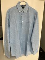 Overhemd Blauw bewerkt maat M – 39/40, Blauw, John Cabot, Gedragen, Halswijdte 39/40 (M)