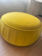 Leolux velvet gele poef model Capri, Huis en Inrichting, Ophalen, Rond, 75 tot 100 cm, Zo goed als nieuw